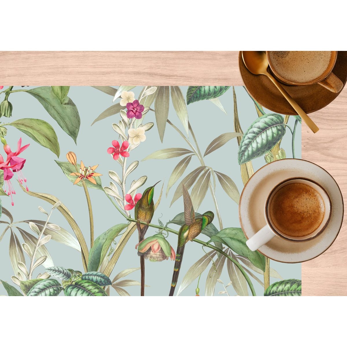 Lot de 2 sets de table motifs tropical BARBARA multicolore, TOILINUX
