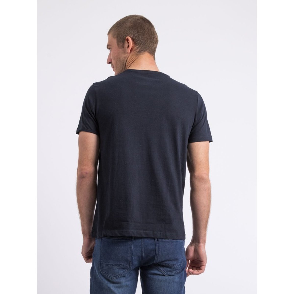 T-shirt Col Rond Pur Coton Neverso bleu marine, RITCHIE