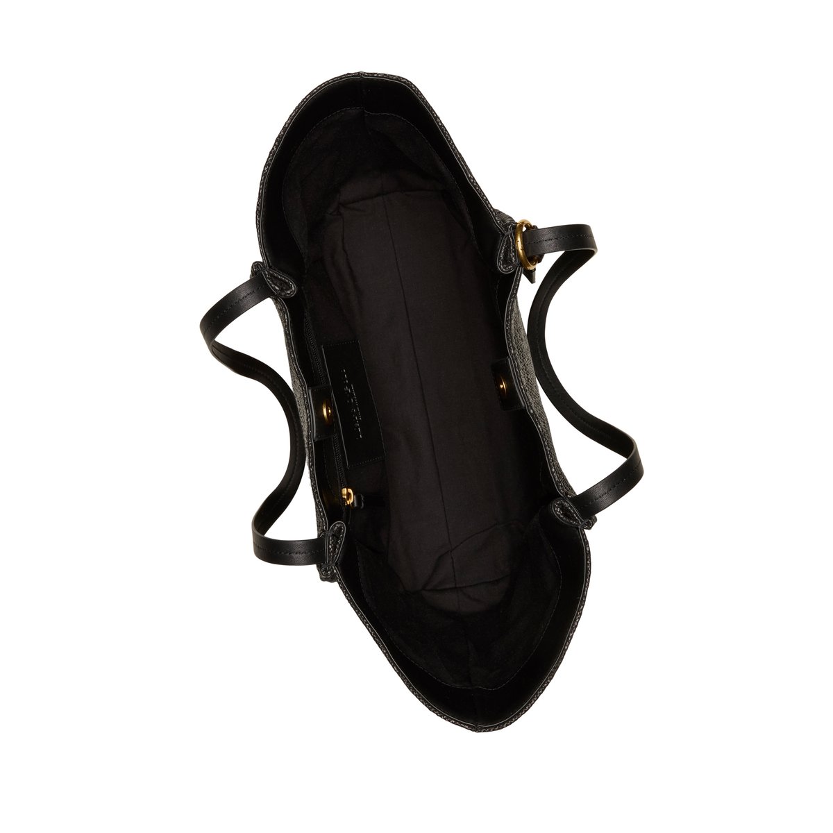 Shopper en raphia large avec détails élégants en cuir véritable noir, MARC O'POLO