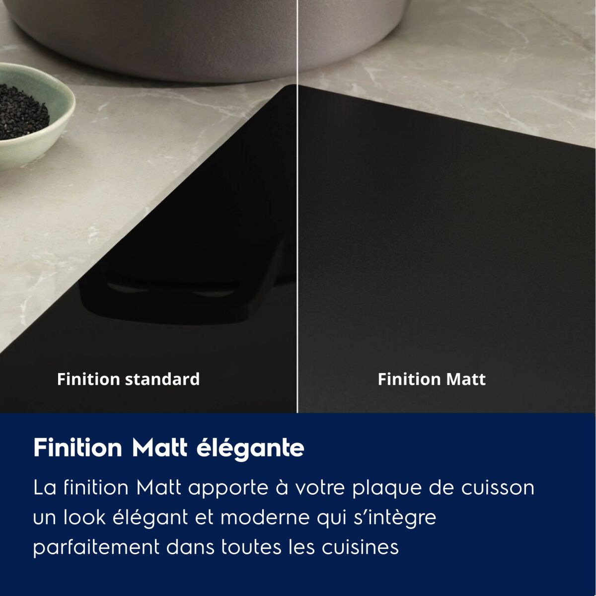 Plaque induction LIB60320CL Matt - Finition Noir Mat 3 foyers couleur unique, ELECTROLUX