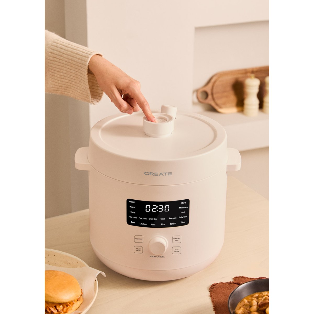 Autocuiseur électrique PRESSURE COOKER STUDIO blanc cassé, CREATE