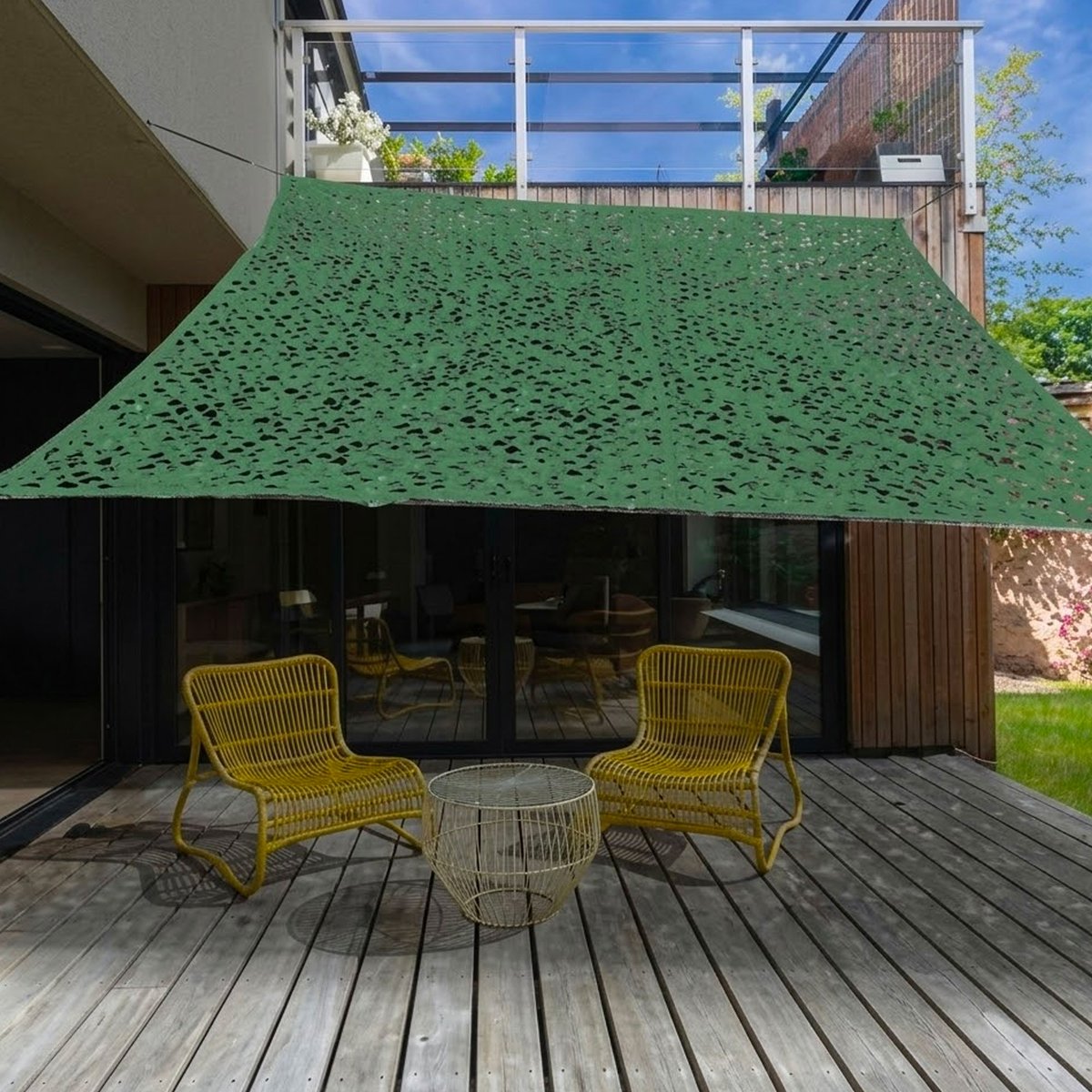 Voile ombrage camouflage rectangulaire vert 200x300cm vert, WADIGA