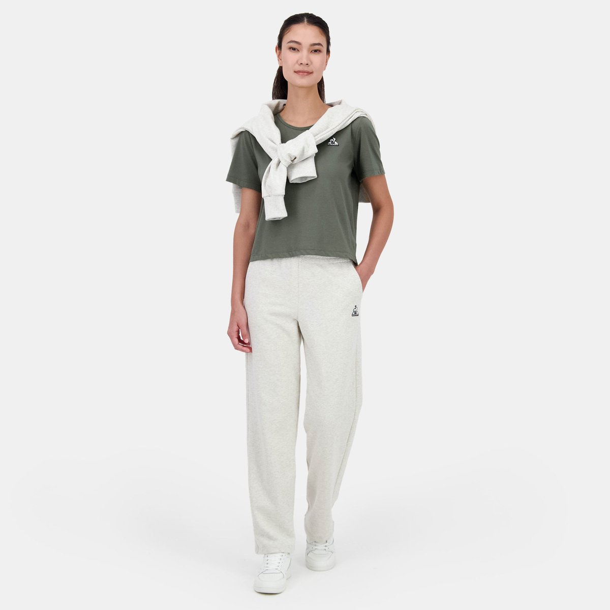 Pantalon Contemporain beige chiné clair, LE COQ SPORTIF