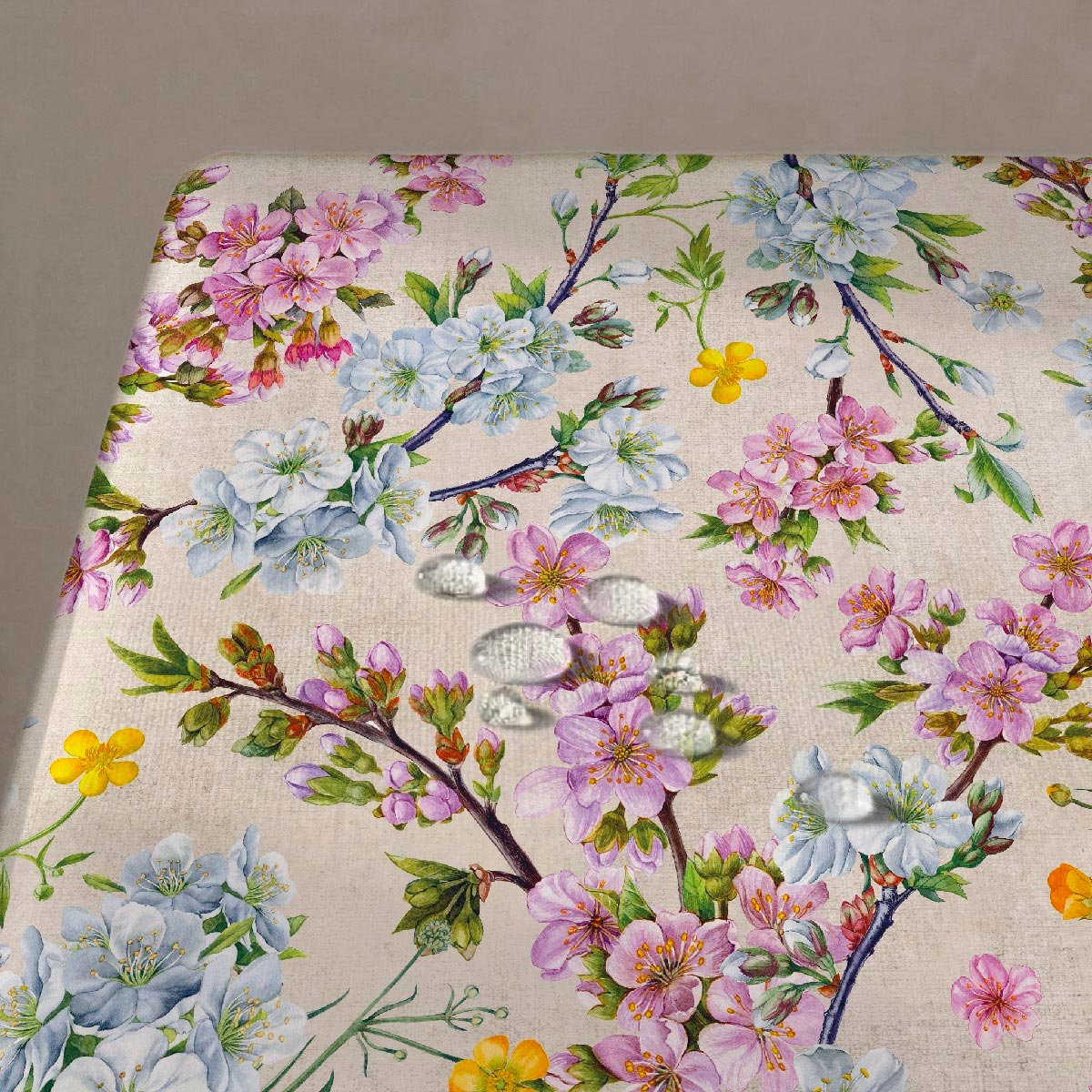 Nappe anti-taches Flowerpeacock - 100% coton - beige, NAF NAF HOME
