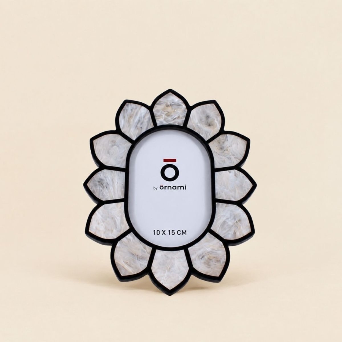 Cadre photo fleur acrylique 19x24 cm blanc, ORNAMI