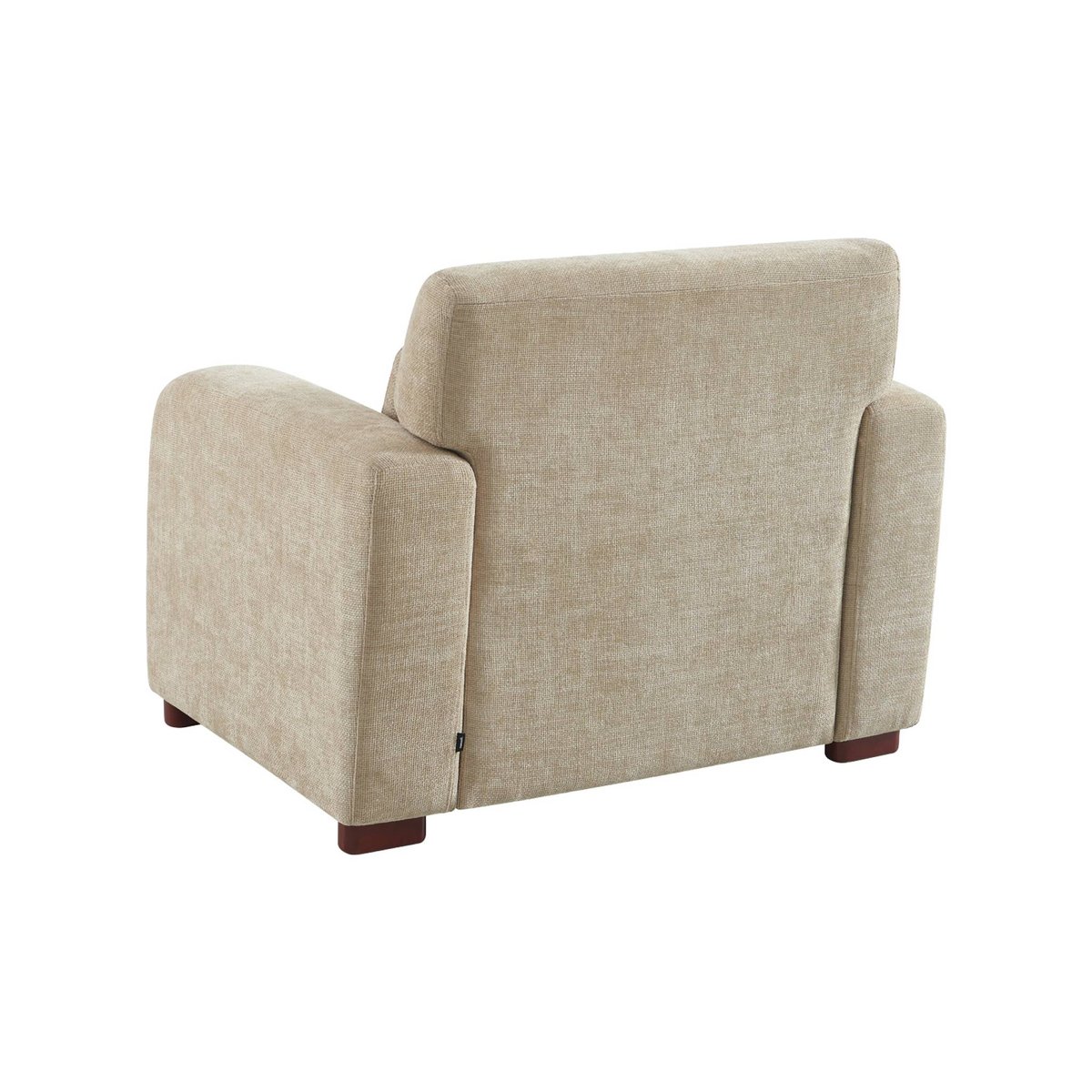 Fauteuil tissu pieds en bois d'hévéa 1 place DANY beige, SWEEEK