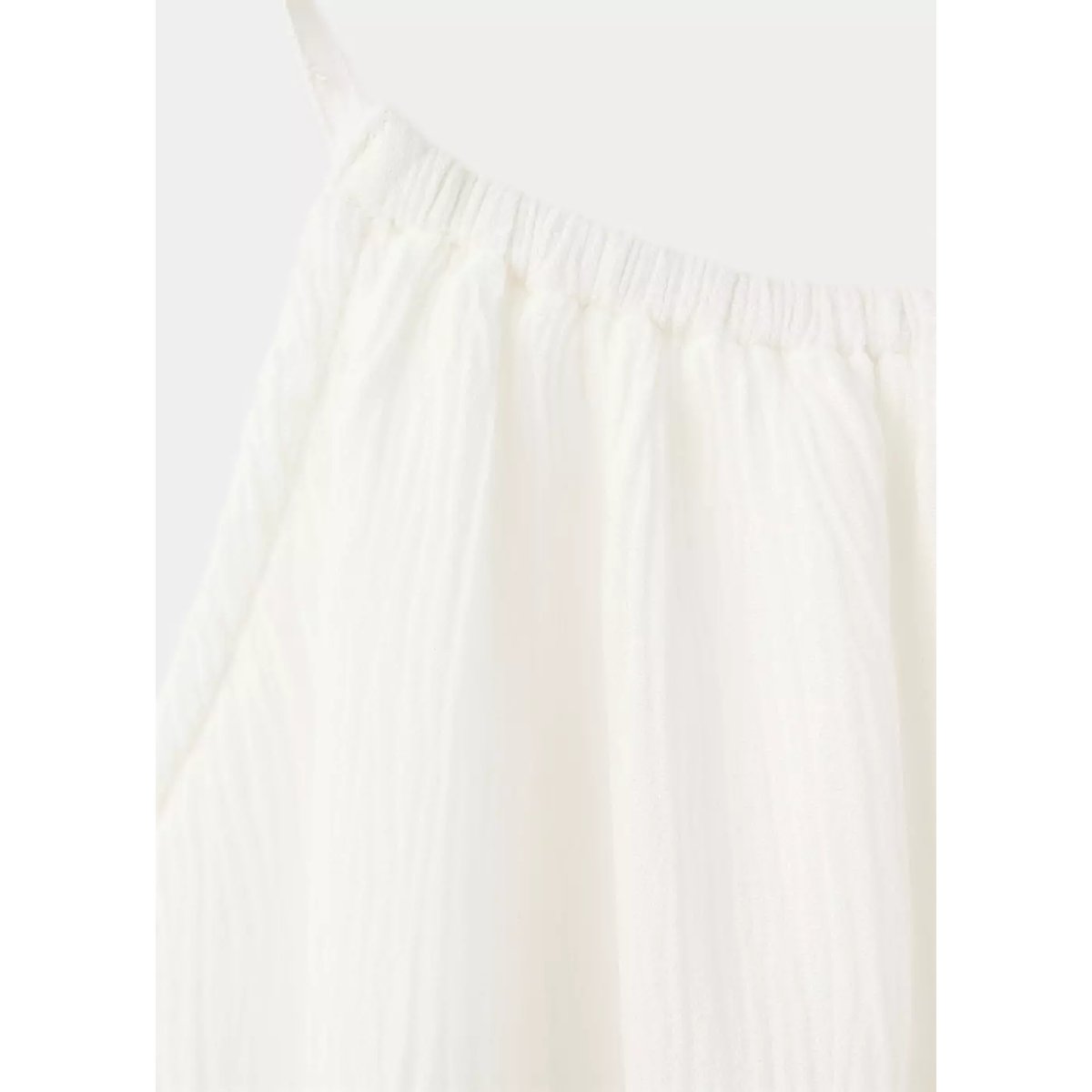 Top à encolure américaine détail froncé blanc cassé, MANGO TEEN