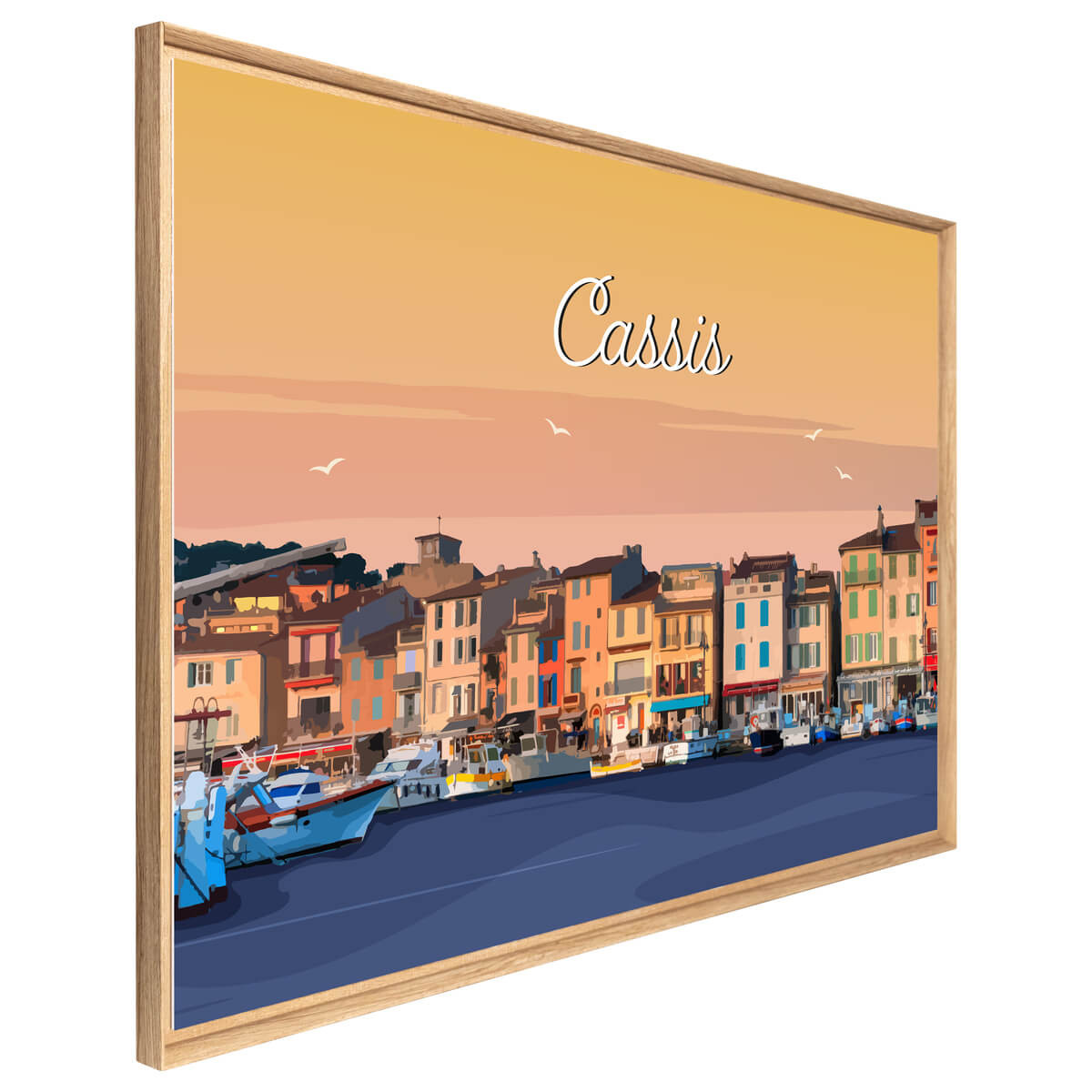Tableau Mural Illustration Port De Cassis ILLUSTRATION orange-fibres de bois, CEANOTHE
