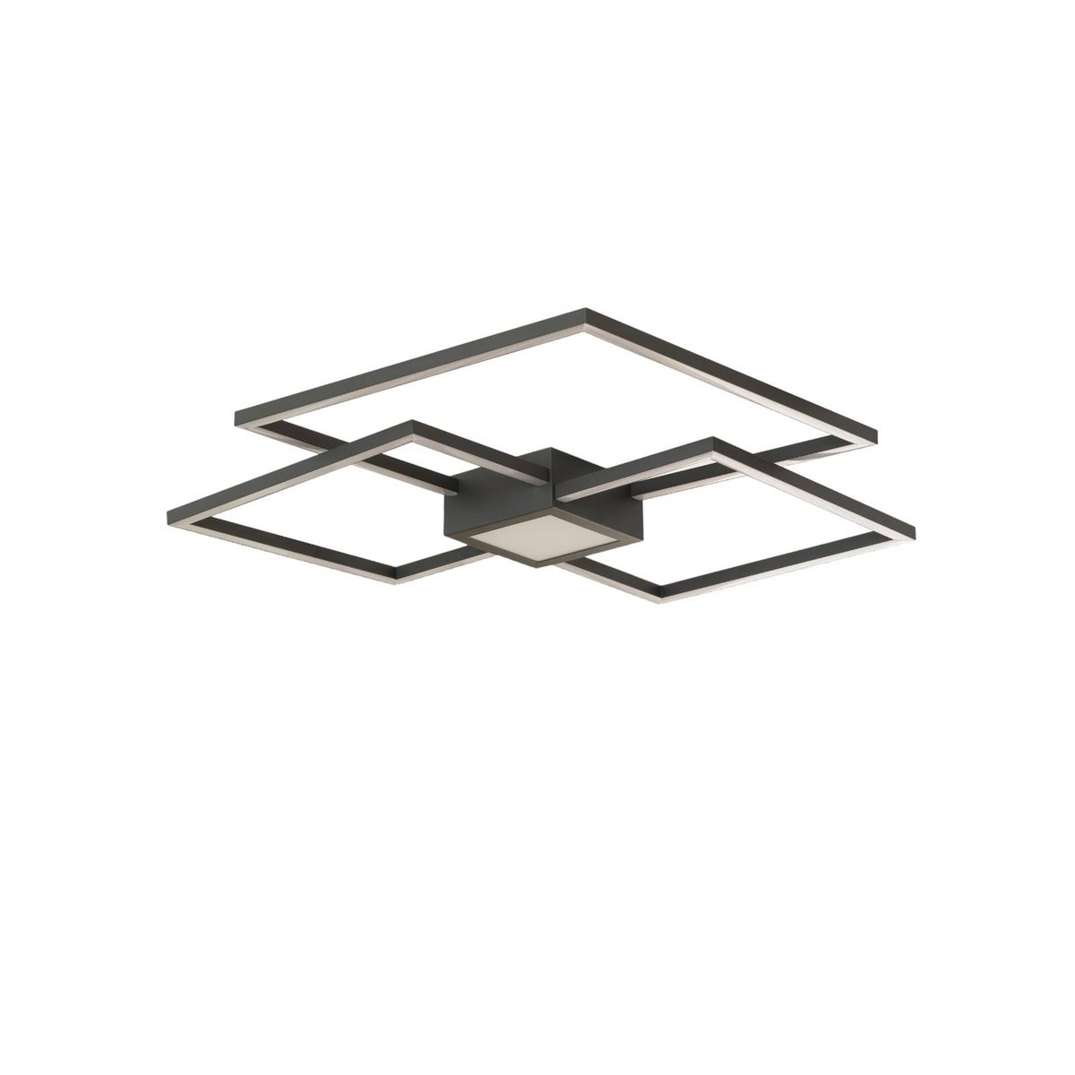 Plafonnier en aluminium moderneLED, Duetto anthracite, LINDBY