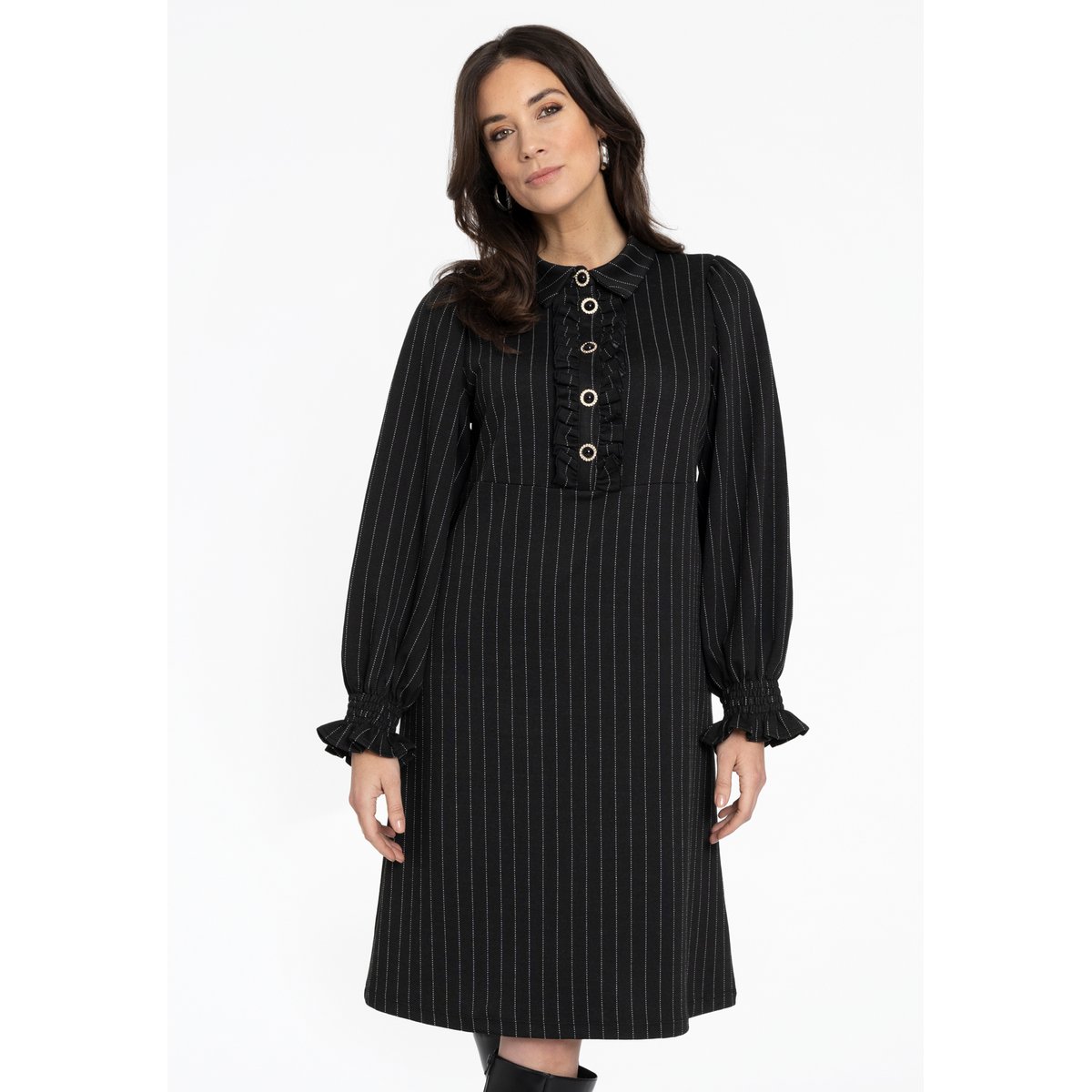 Robe avec manches longues noir, YOEK
