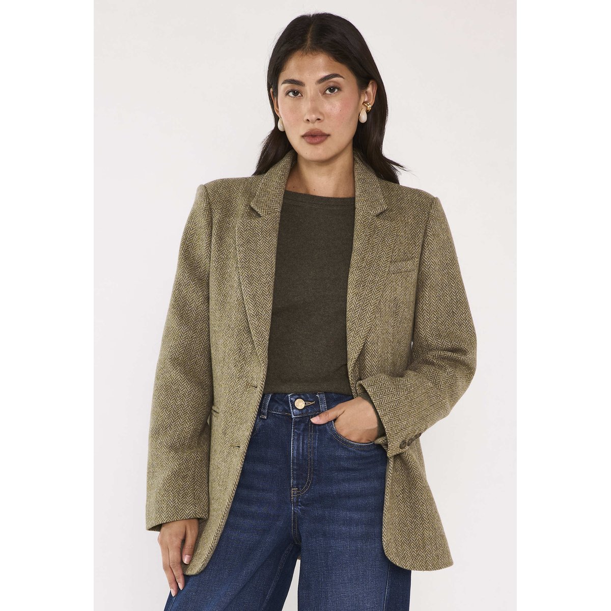 Blazer en laine mélangé COURTNEY sauge, Maison 123