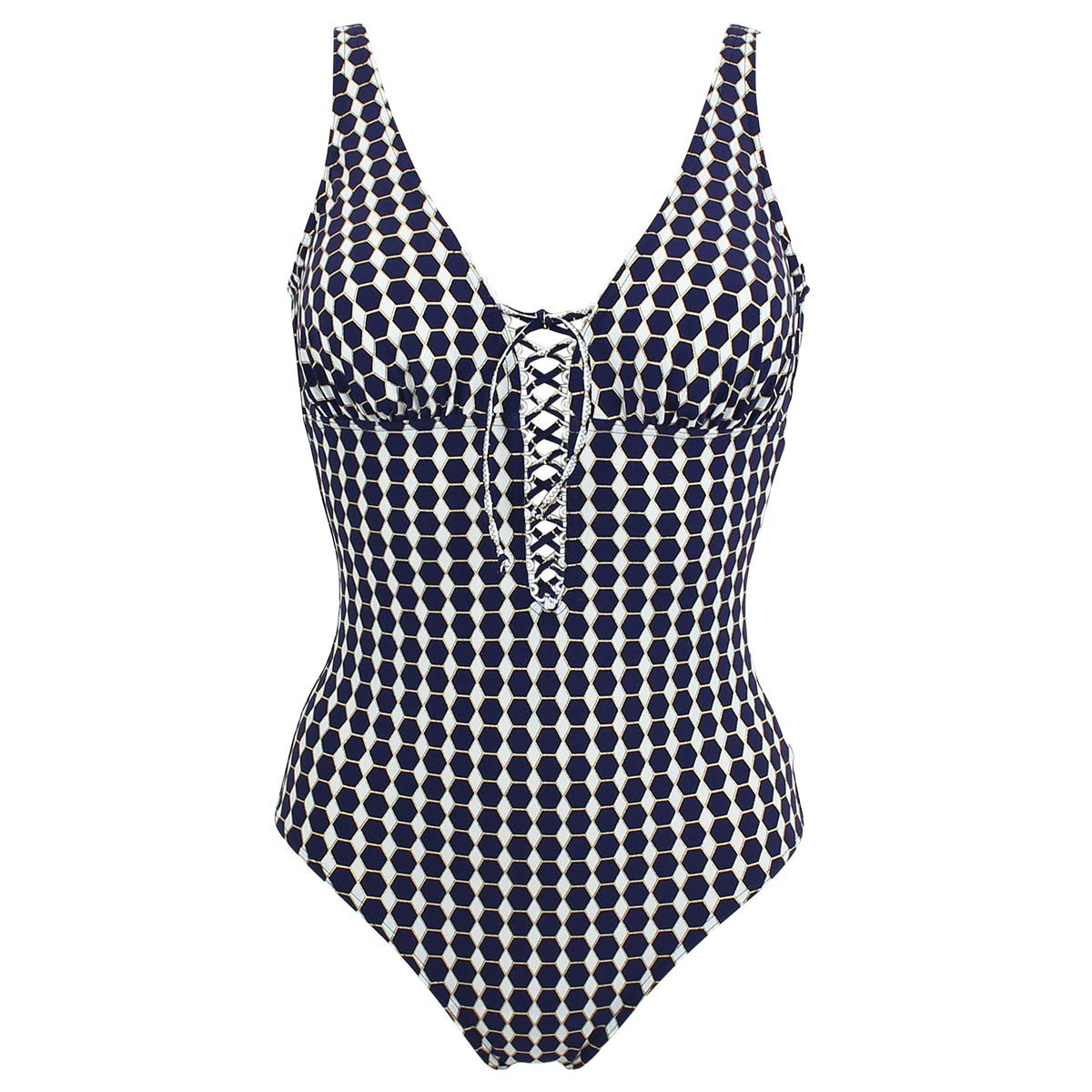 Maillot de bain 1 pièce coques amovibles BRASILIA marine, JANINE ROBIN