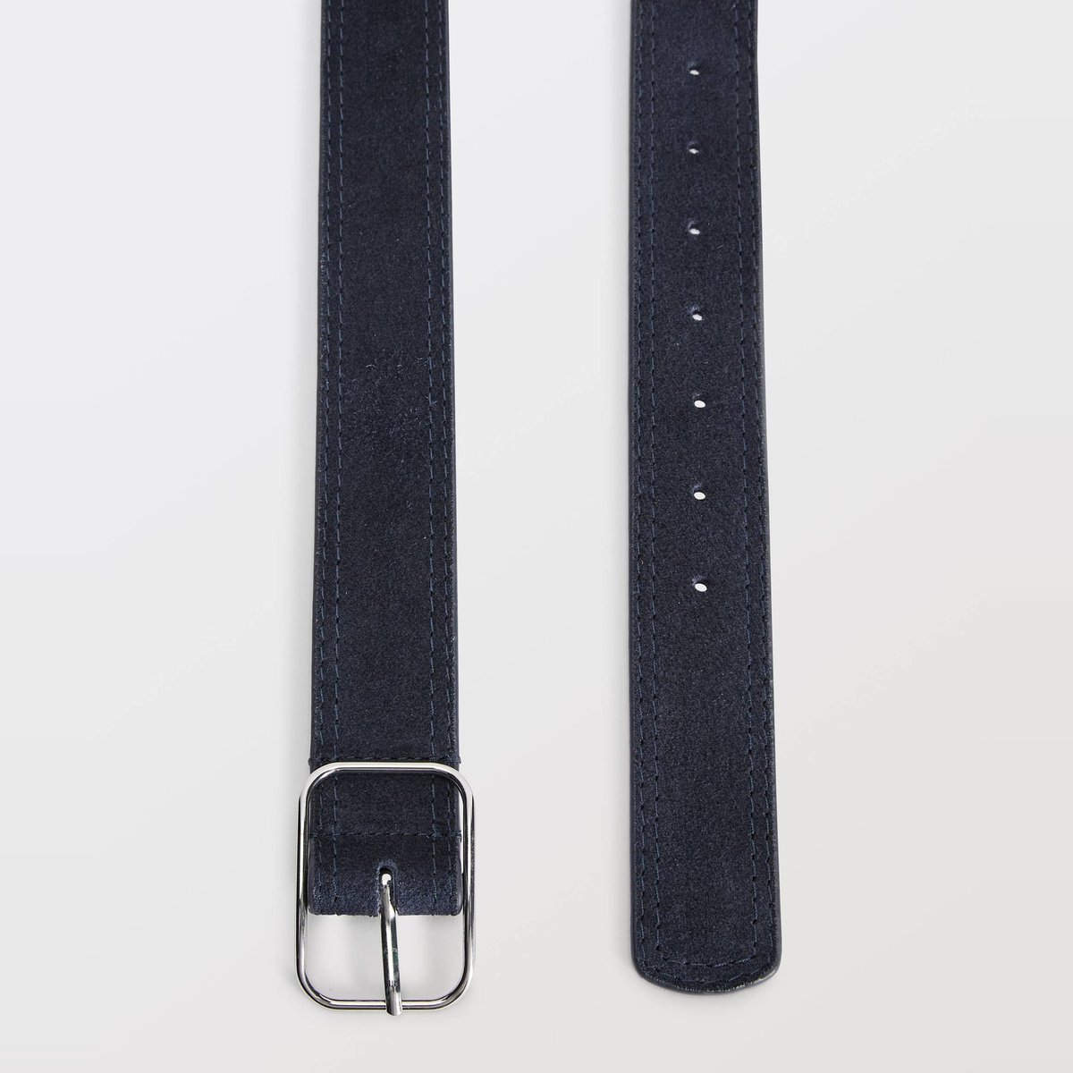 Ceinture 4cm en croûte de cuir marine, MONOPRIX