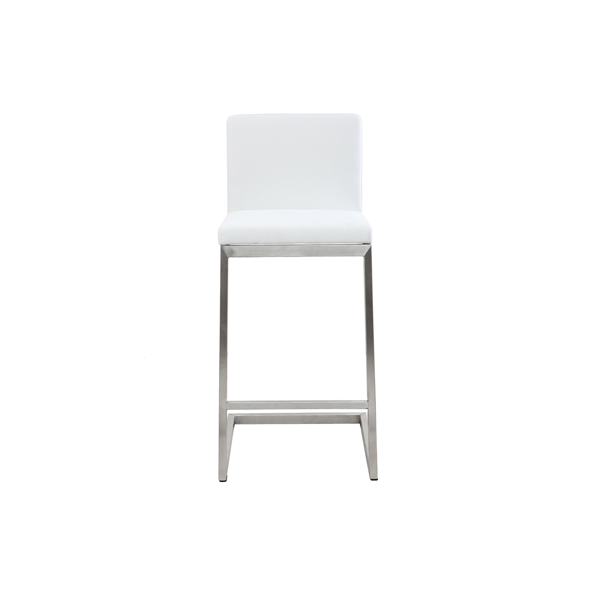 Tabourets de bar design avec pieds métal (Lot de 2) STELLAR blanc, MILIBOO