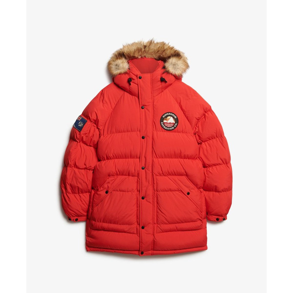 Parka longue matelassée Everest rouge héritage, SUPERDRY