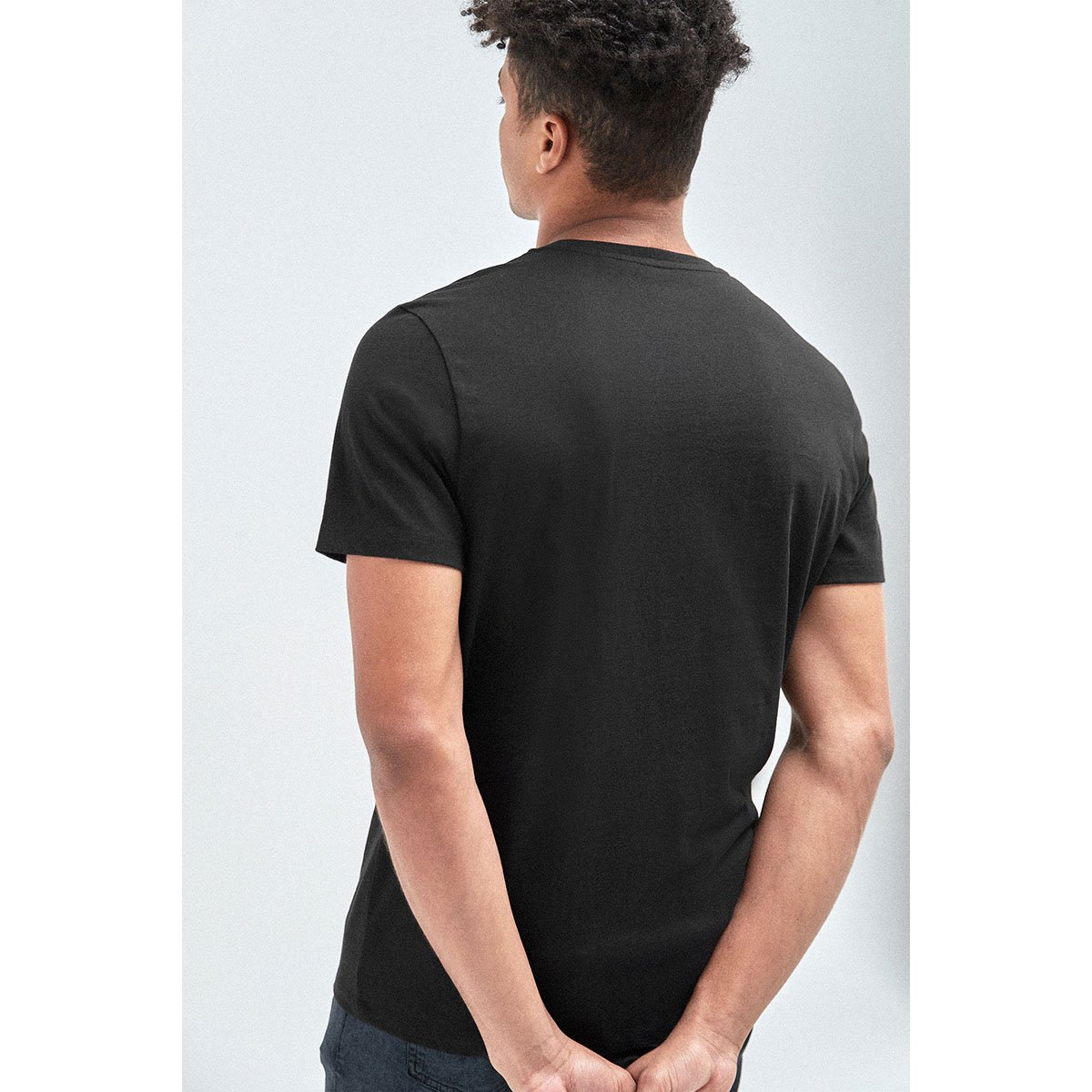 T-shirt Motif Cerf Coupe Standard noir, NEXT