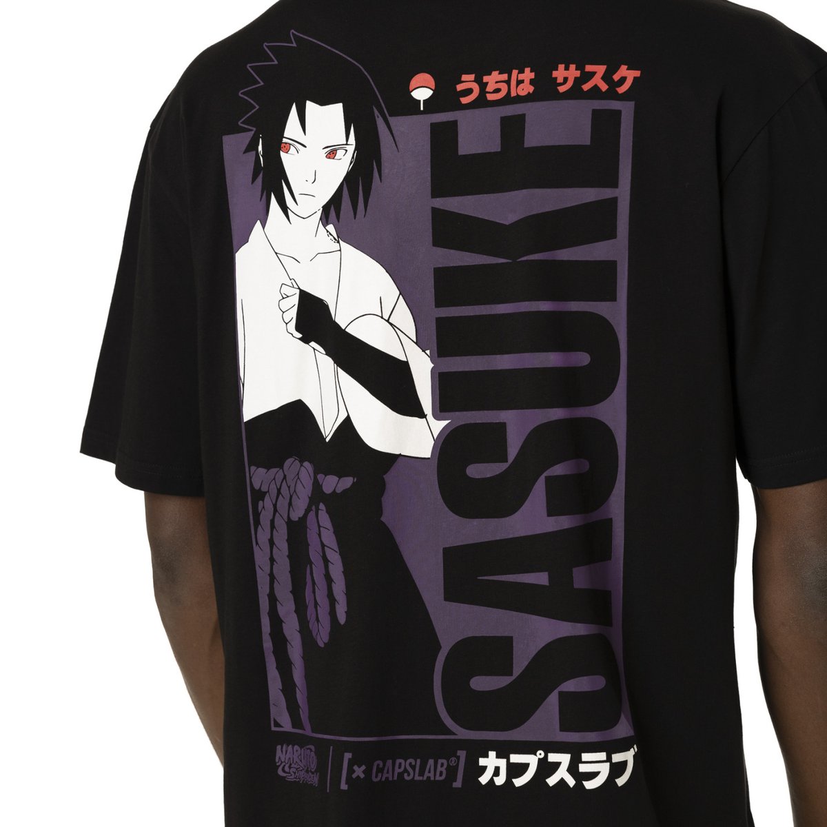 Tee Shirt Naruto Shippuden Sasuke noir/violet/blanc, CAPSLAB