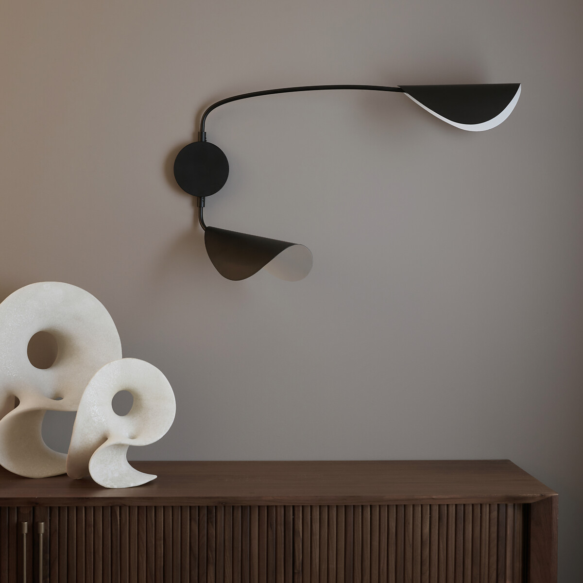Funambule Contemporary Metal 2-Arm Wall Light black, AM.PM