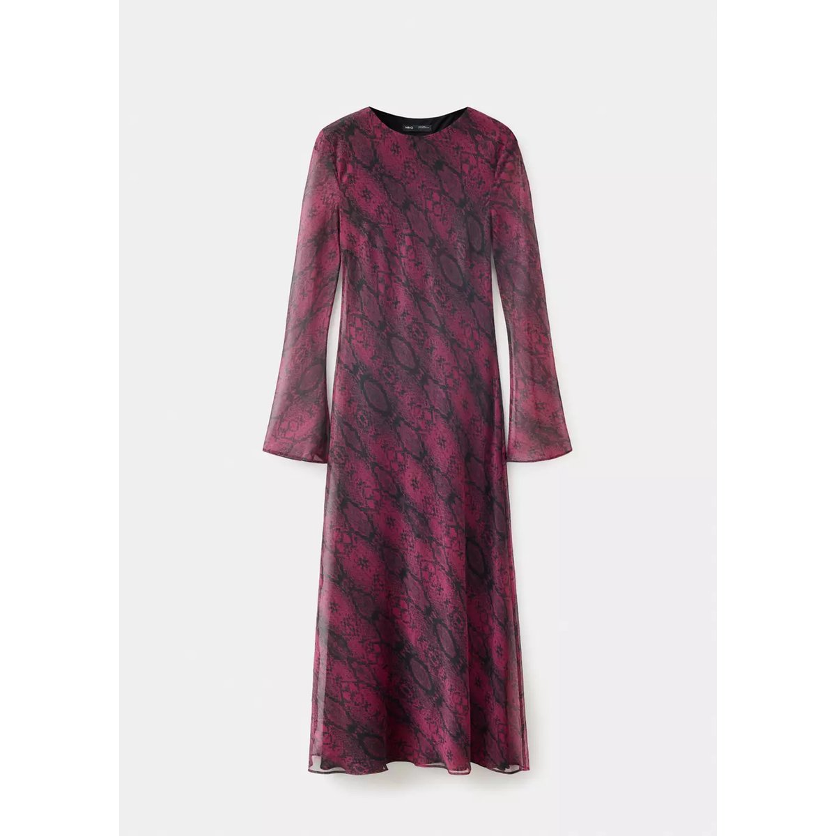 Robe à manches évasées imprimé animal rose, MANGO