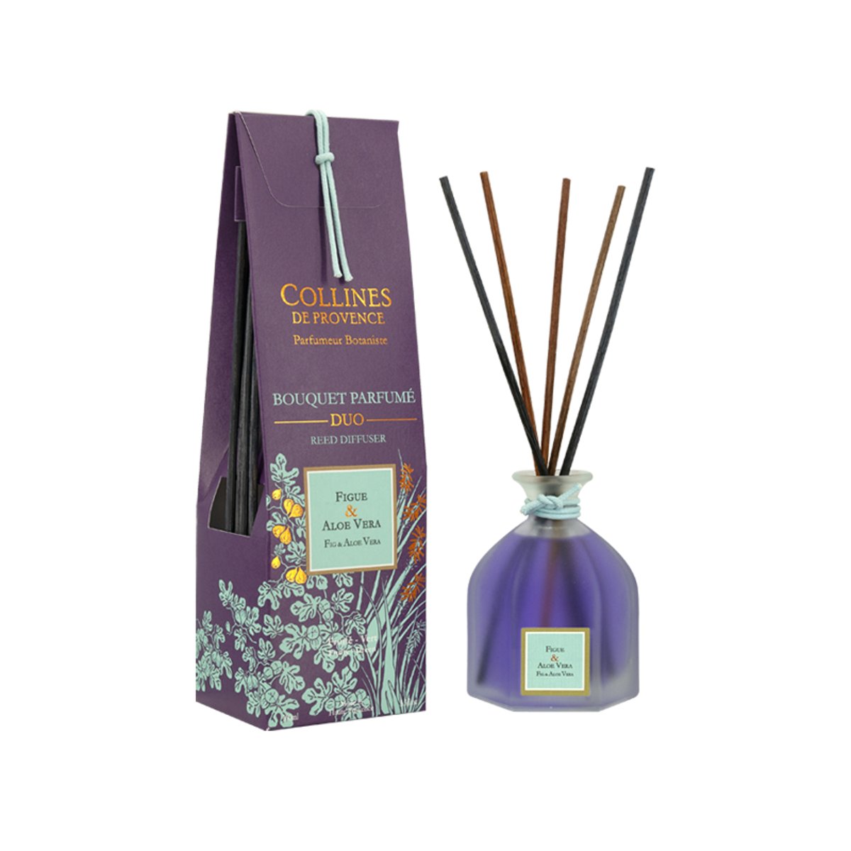 Diffuseur de parfum Coloré FIGUE & ALOE VERA violet, COLLINES DE PROVENCE