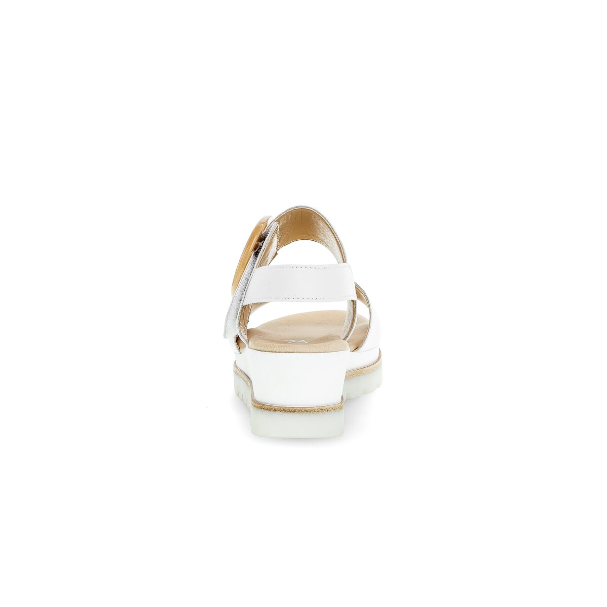Sandales en cuir à talon compensé blanc, GABOR