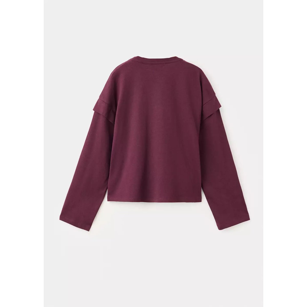 T-shirt coton détail imprimé bordeaux, MANGO KIDS