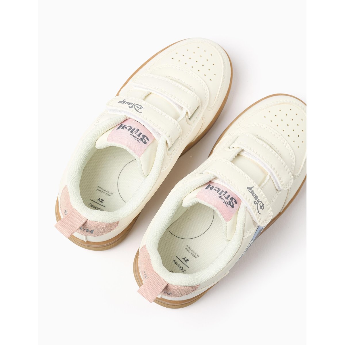 Baskets avec imprimé Stitch et brides à scratch beige clair, ZIPPY