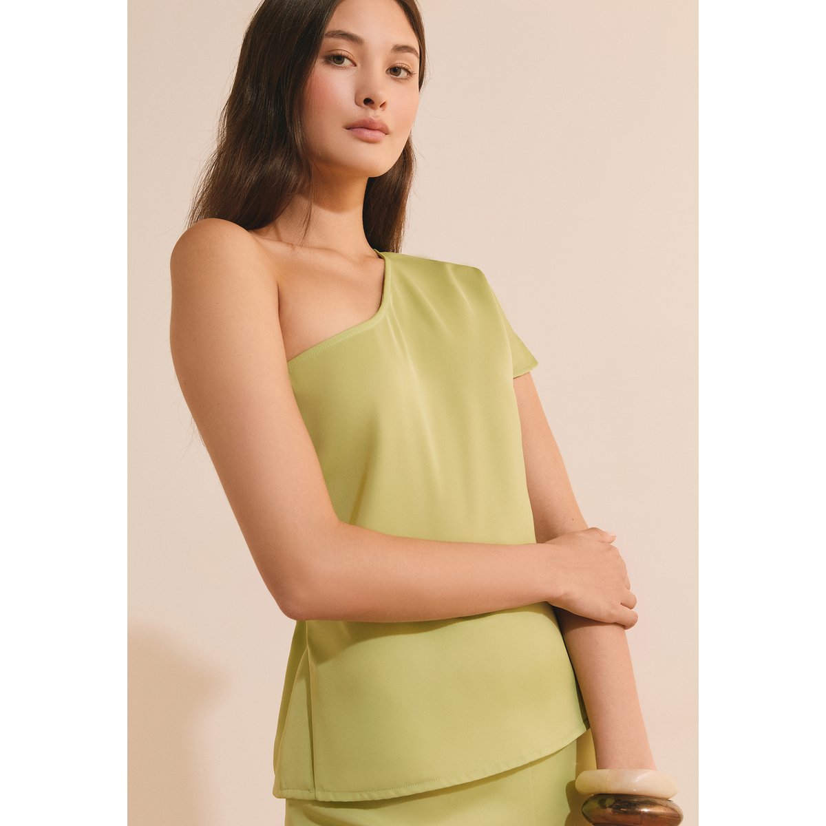 Top fluide asymétrique HAILEY anis absinthe, ETAM