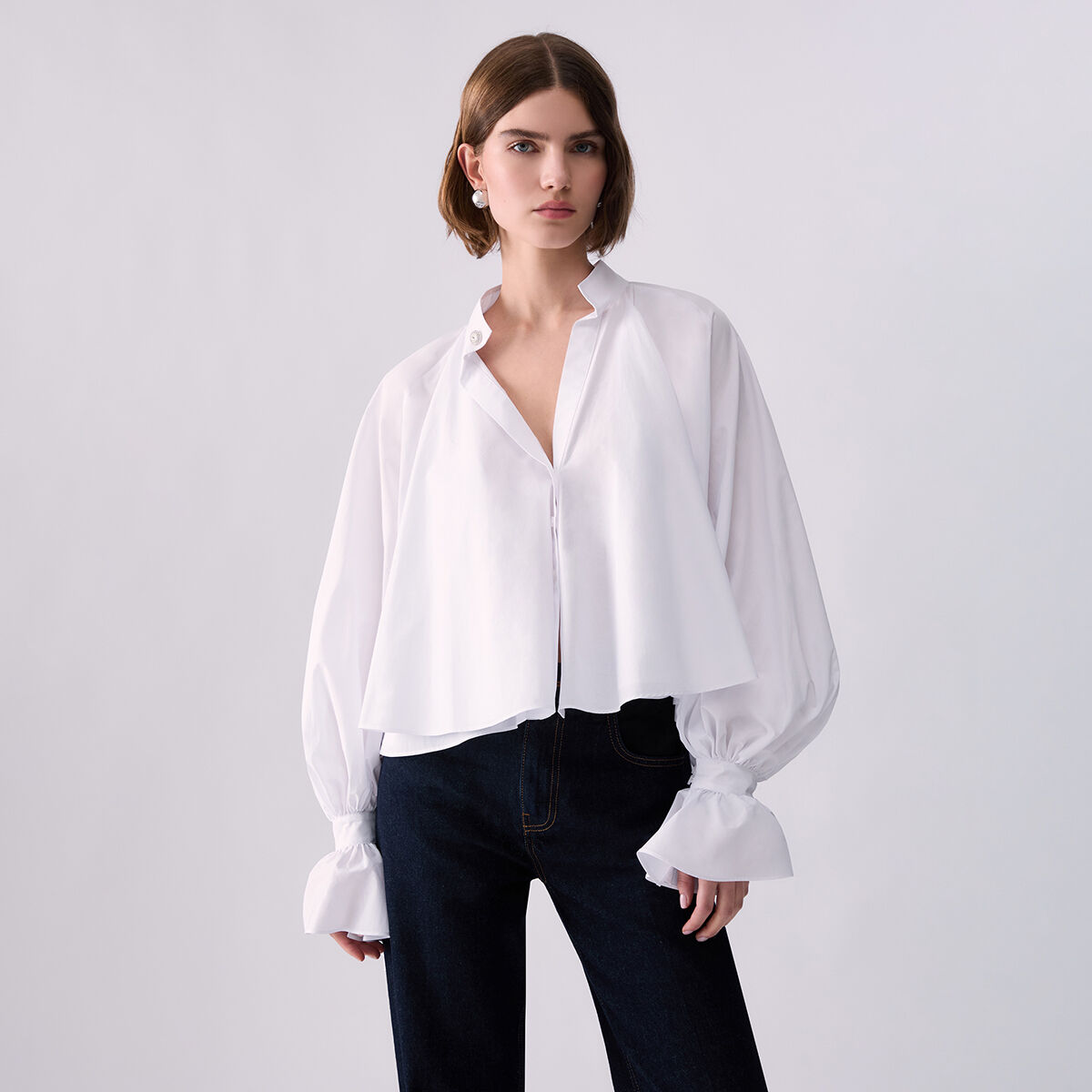 Chemise en popeline douce blanc optique, LIU JO