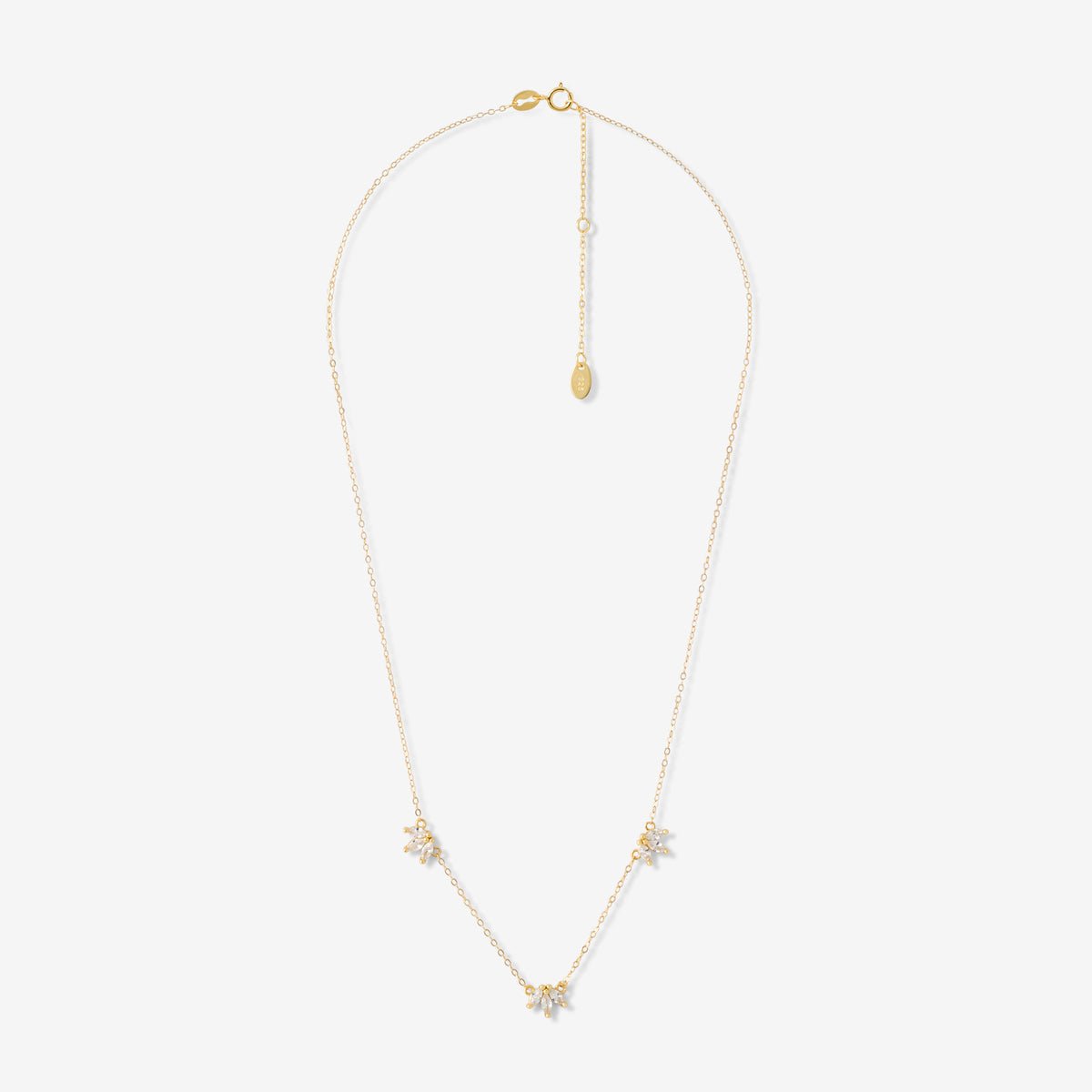 Collier pétales zirconium en argent garanti doré doré, BALABOOSTE