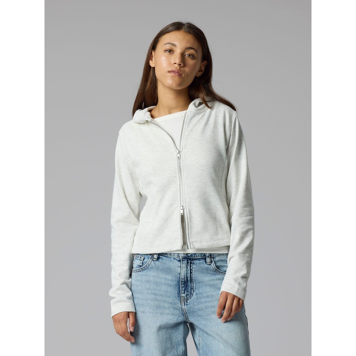 Sweat-Shirt Zippé À Capuche gris - light grey melange, NAME IT