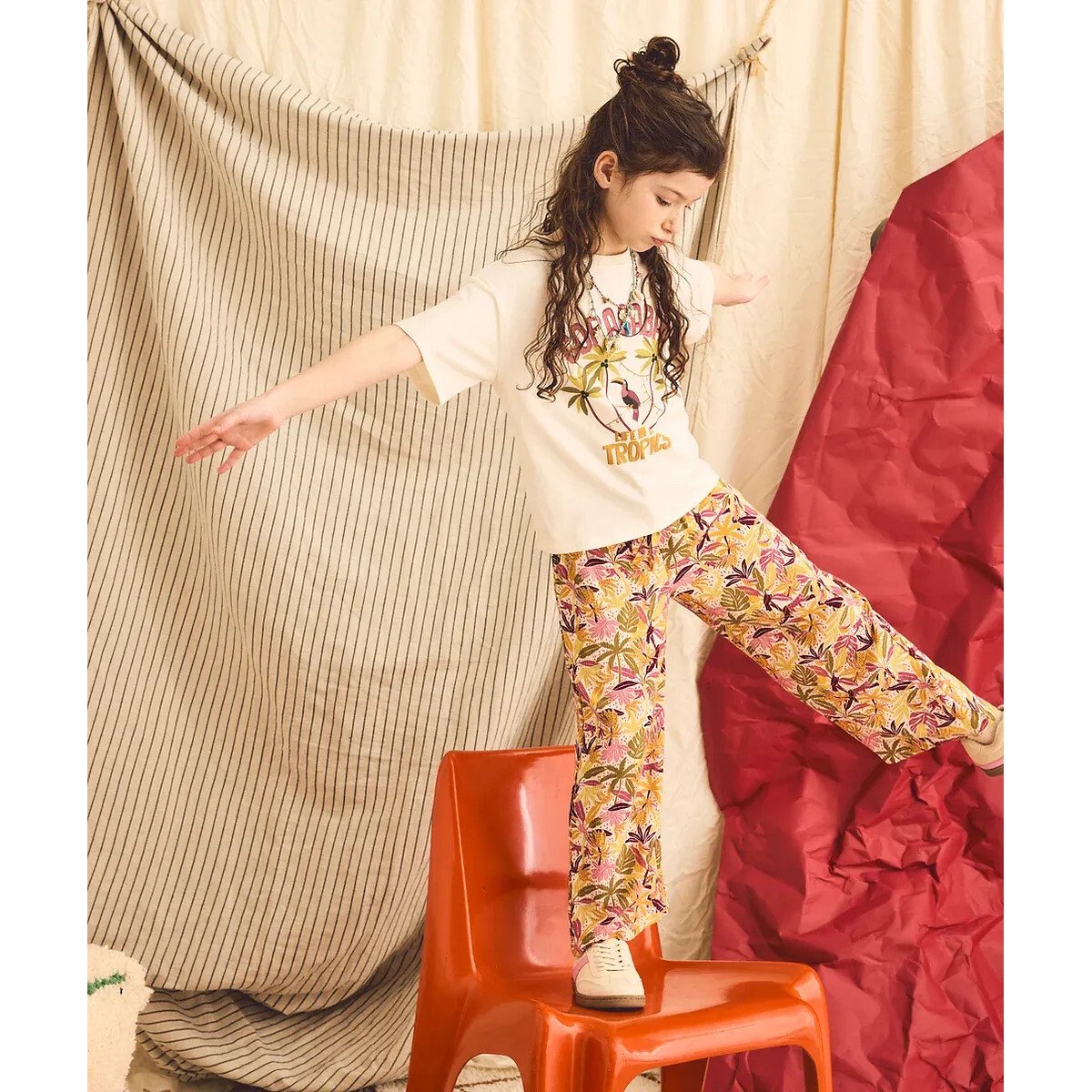Bedrukte soepele broek bloemenprint, TAPE A L'OEIL