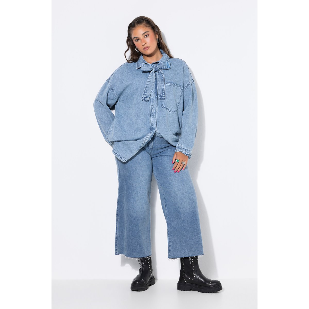 Culotte en jean, jambes larges bleu jean, STUDIO UNTOLD