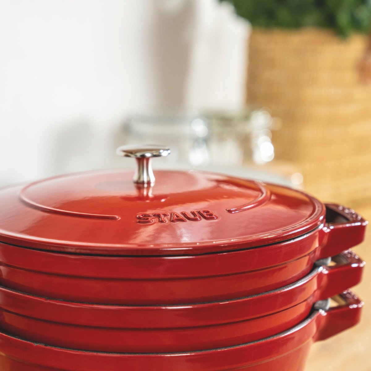 3-pcs, Set empilable, Cerise cerise, STAUB