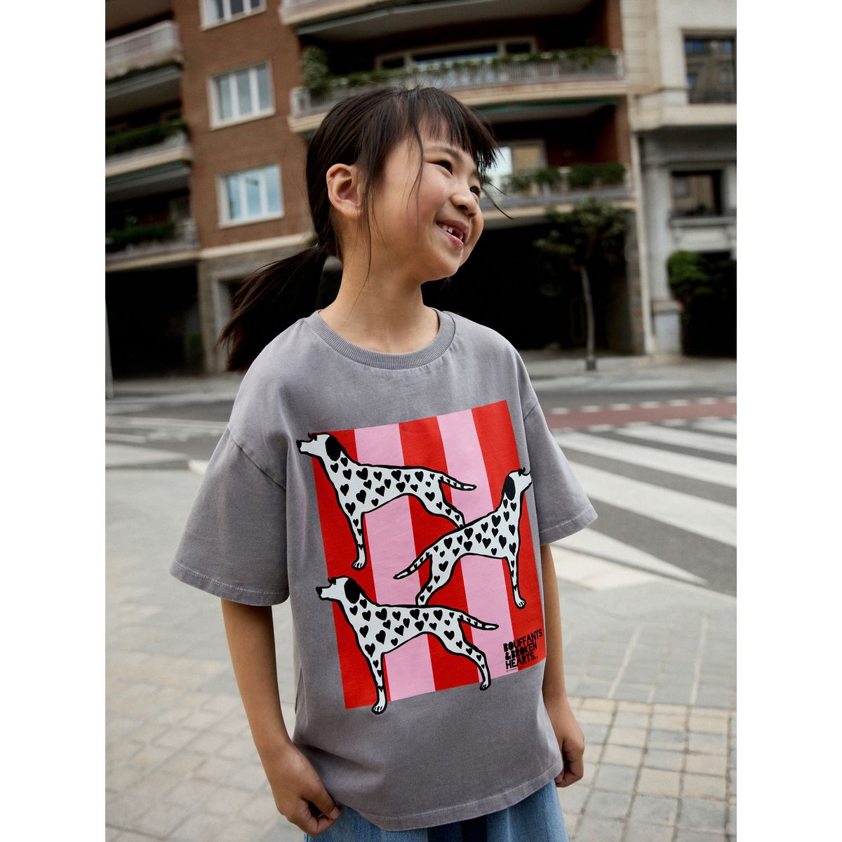 T-shirt oversize à motif kendra dandy dalmatien gris, NEXT