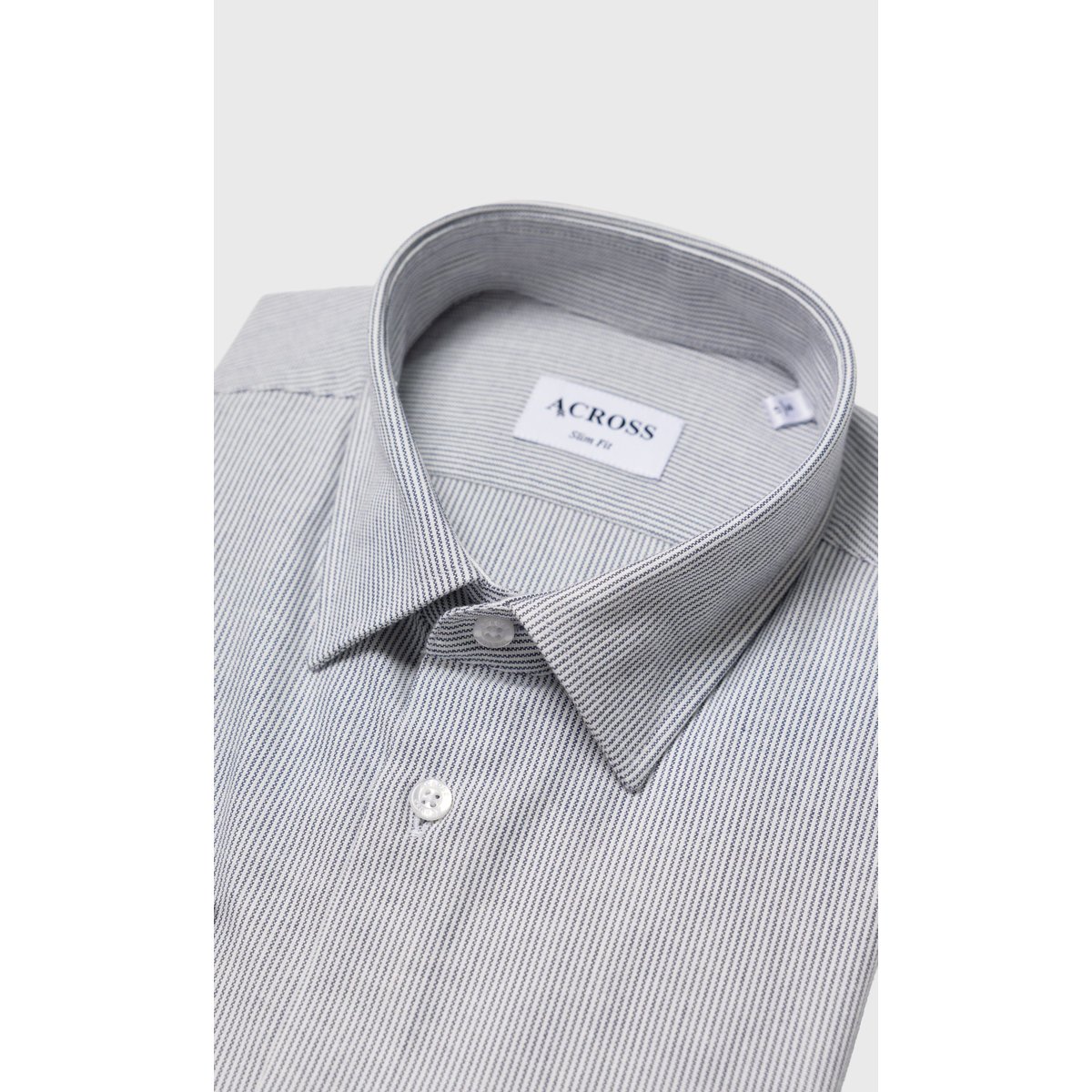 Chemise Slim fit à rayures aspect denim bleu ciel, ACROSS