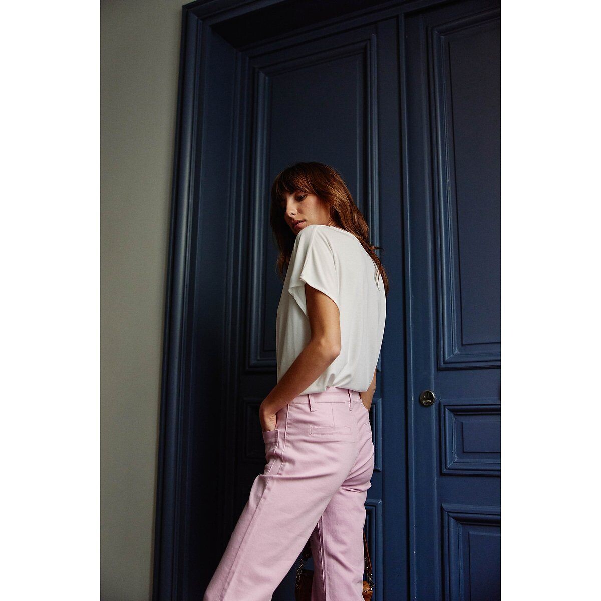 T-shirt ample col V, MARCELLINA blanc, LA PETITE ETOILE