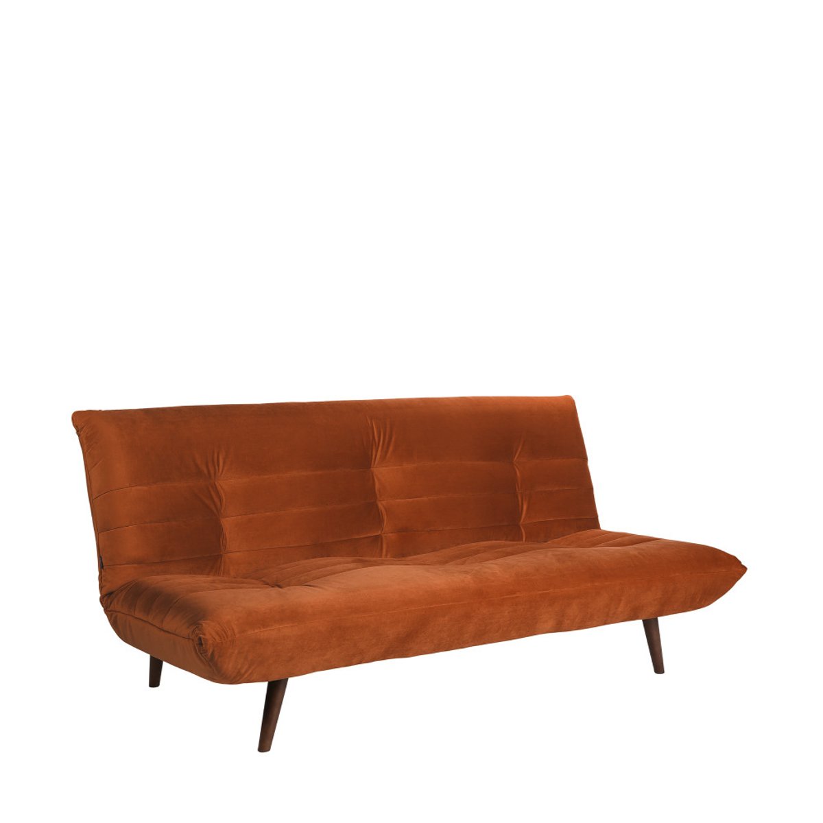 Canapé convertible 3 places en velours- TOMMY rouille, DRAWER