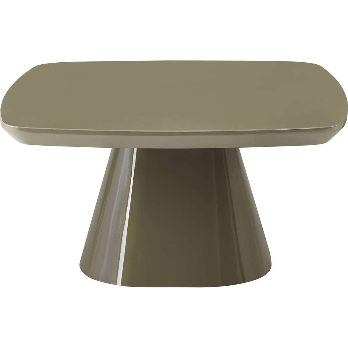 Table basse carrée brillante vert canard, RECOLLECTION