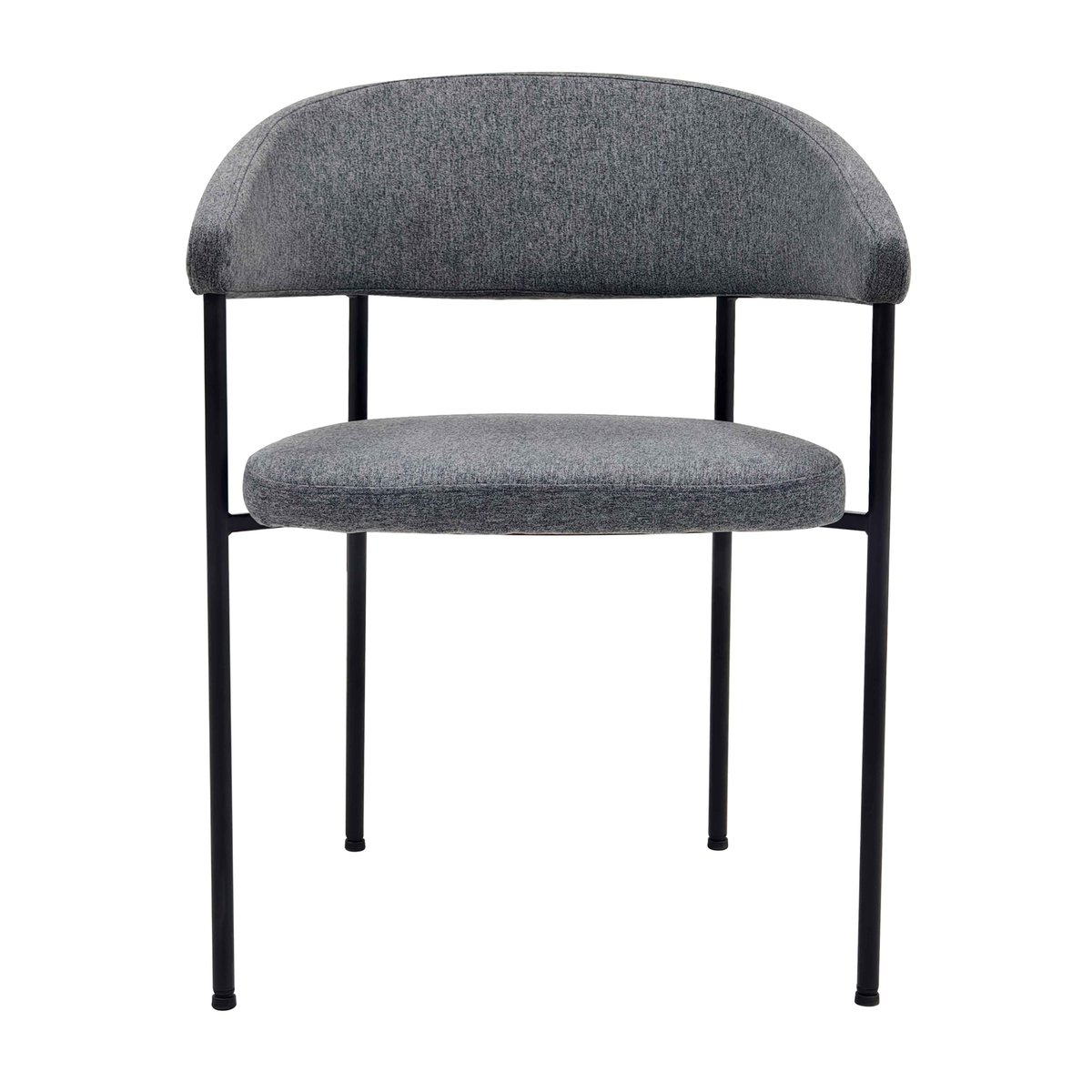Lot de 2 chaises en tissu et métal, ADELE gris anthracite, OVIALA
