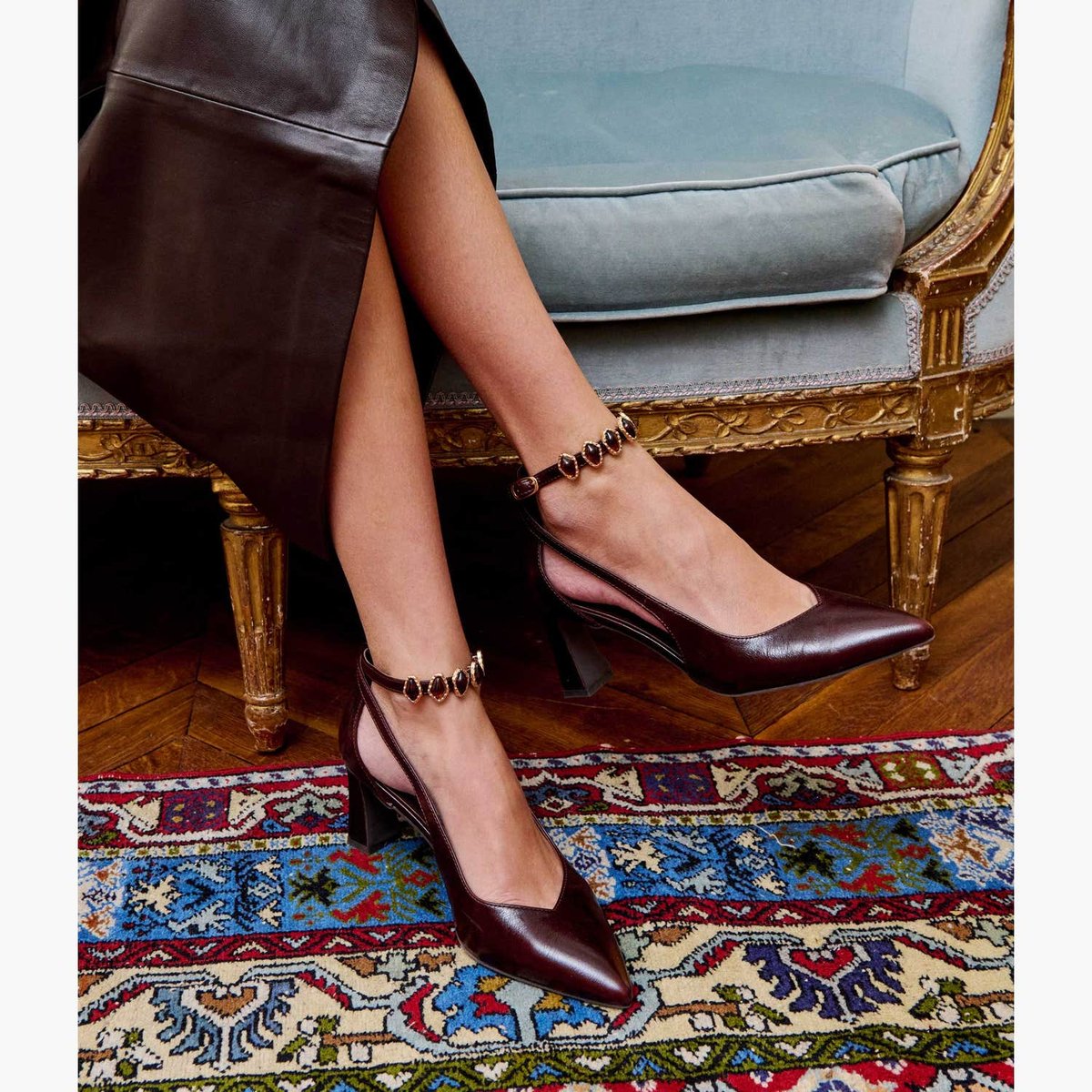 Escarpin en cuir DANAE violet pourpre, BOCAGE