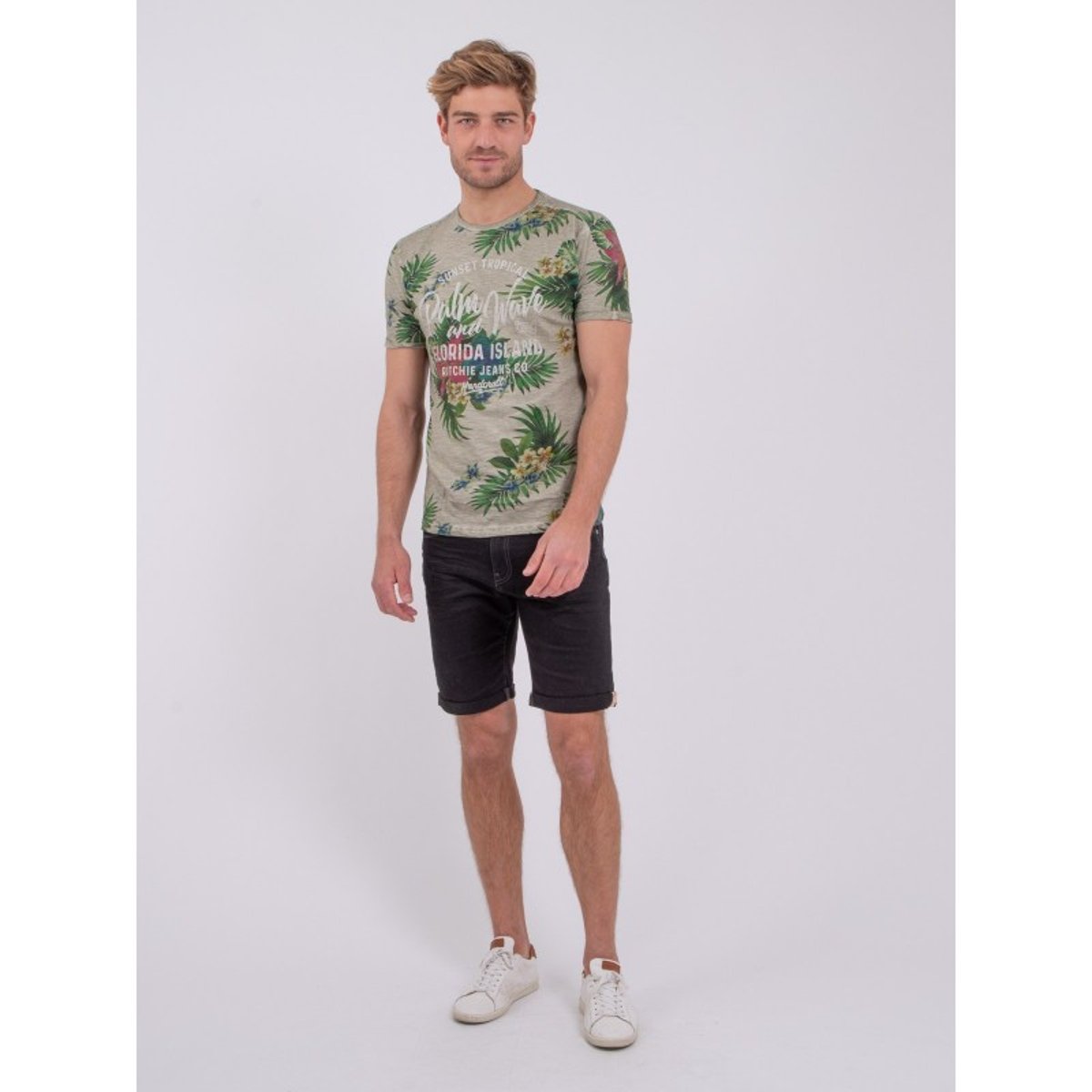T-shirt Col Rond Pur Coton Nabane beige, RITCHIE