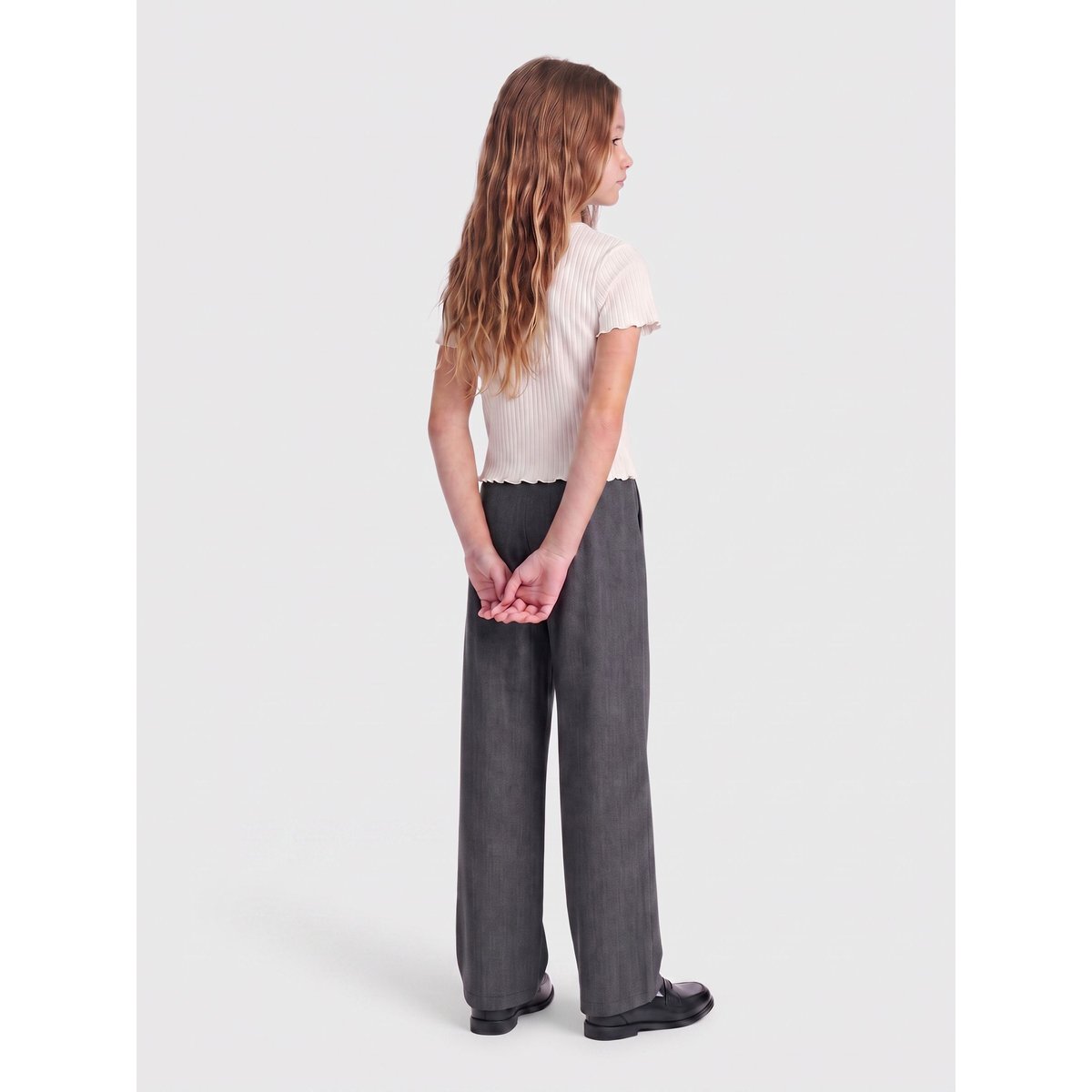 Pantalon À Jambe Large dark grey melange 1, KIDS ONLY
