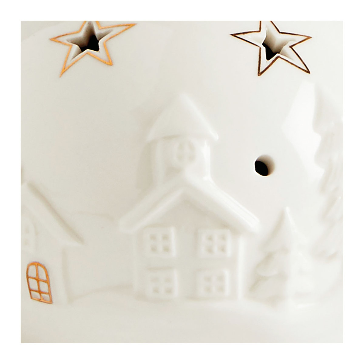 Boule décorative LED petit modèle Village de Noël blanc, MATHILDE M
