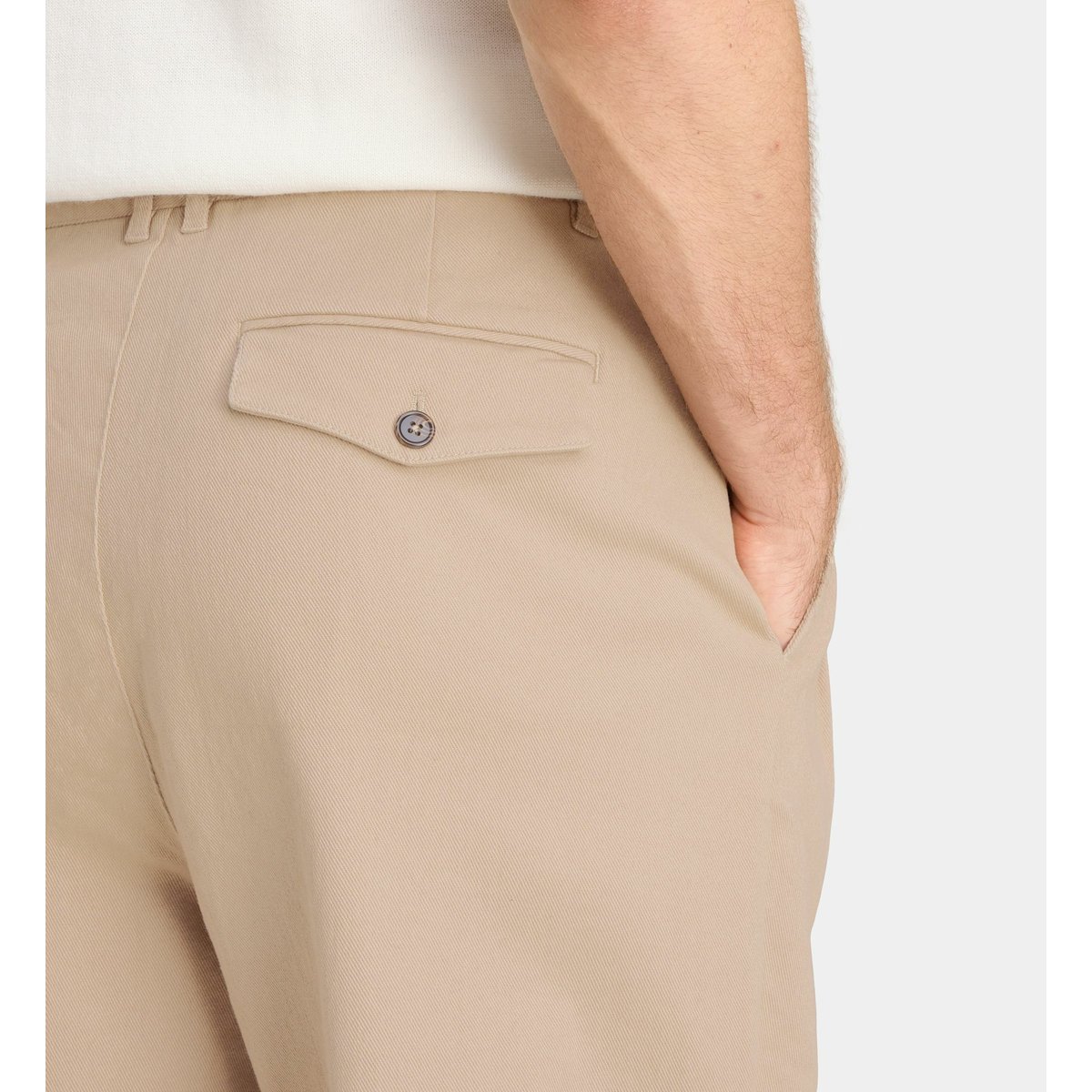Pantalon ridouble ample à plis doubles en coton gris, GALERIES LAFAYETTE