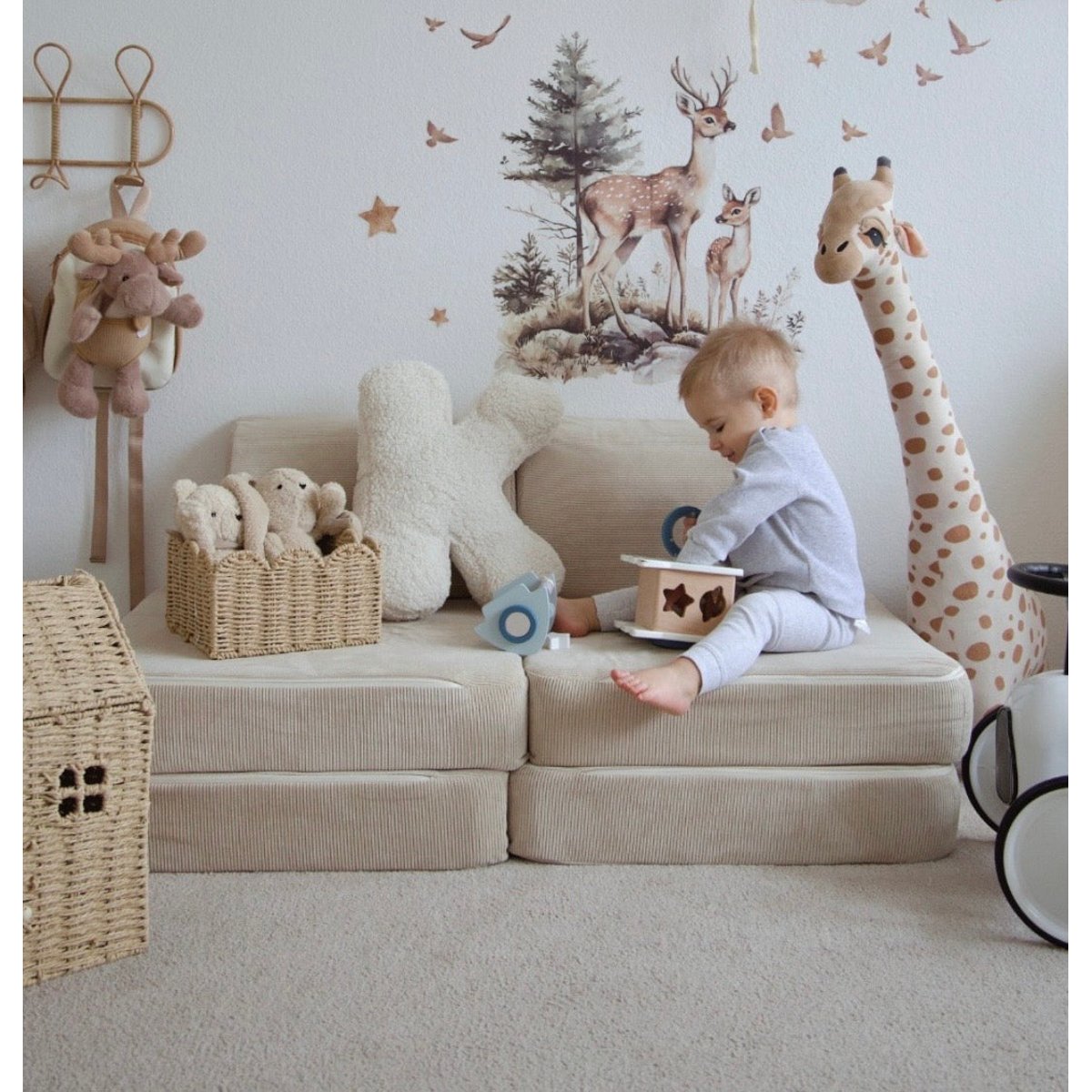 Canapé modulable velours SLIMCORDE marron, MEOW BABY