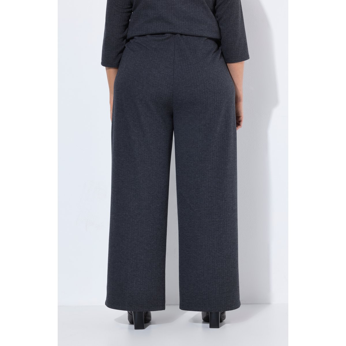 Pantalon Rose, motif à chevrons chiné anthracite, ULLA POPKEN