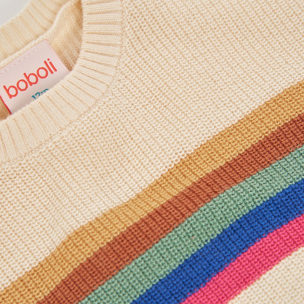 Pull fille avec rayures blanc, BOBOLI