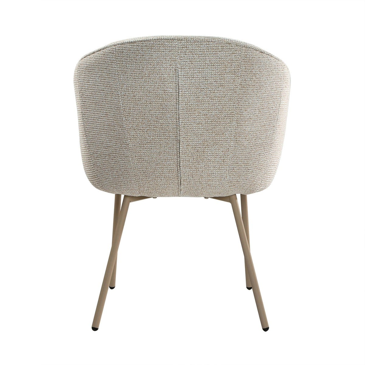 Lot de 2 Chaises en tissu et métal PIA beige, CALICOSY