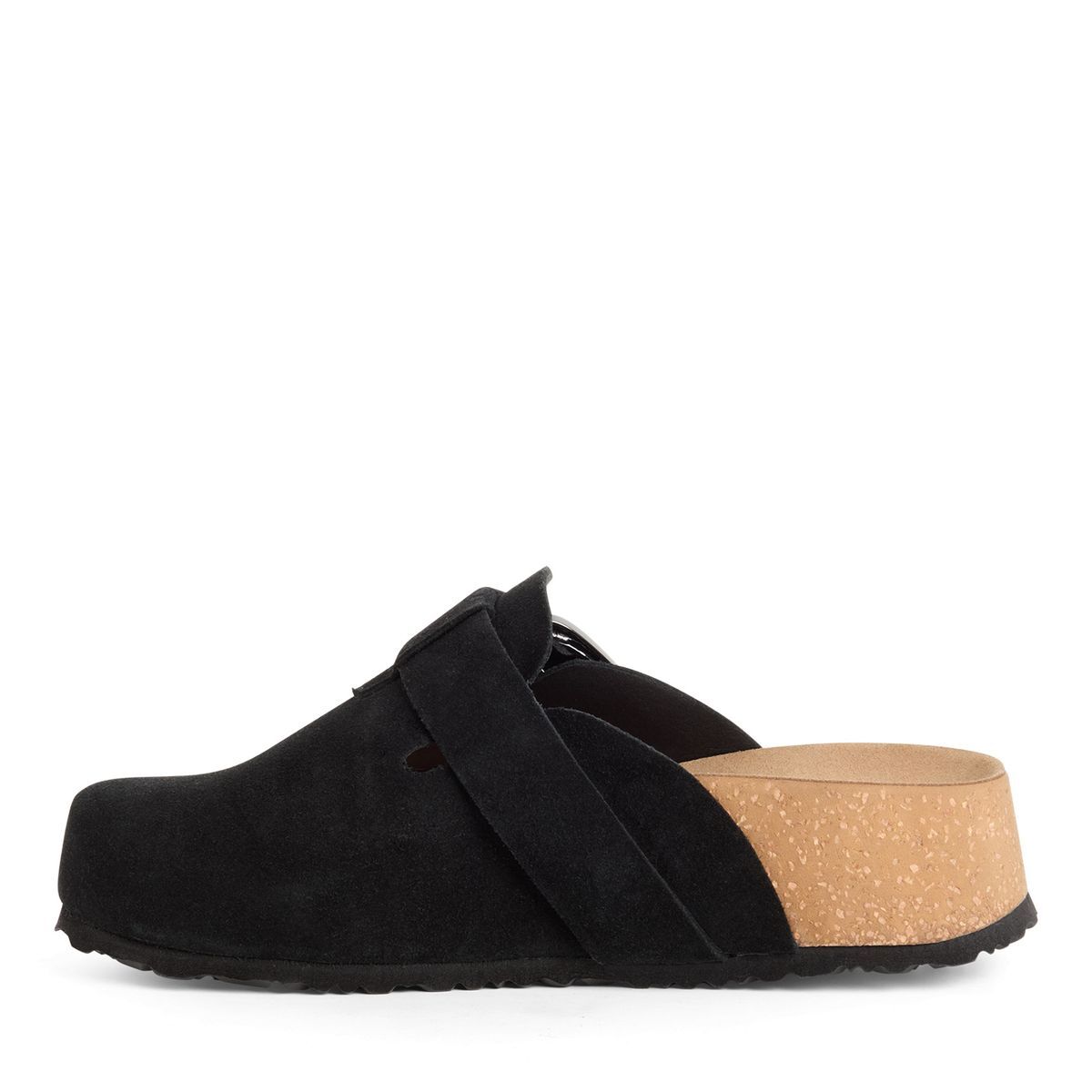Mule en cuir noir, TAMARIS
